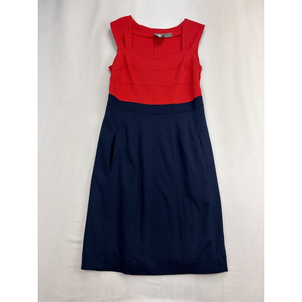 Girls From Savoy Red & Navy Colorblock Sheath Dress Size 6 - Picture 2 of 9